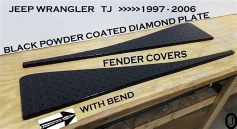 Jeep Wrangler Tj Aluminum Diamond Plate Fender Covers With Bend Set O