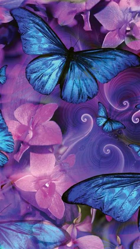 Purity Blue Butterflies Butterfly Flowers Hd Phone Wallpaper Peakpx