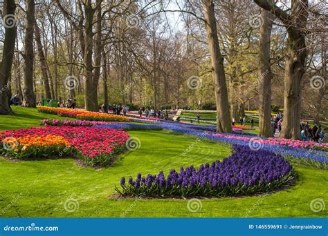 Keukenhof Lisse Netherlands Apr 28th 2019 Windmill Surrounded By