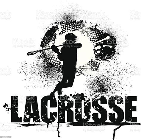Lacrosse Grunge Graphic Male Stock Illustration Download Image Now