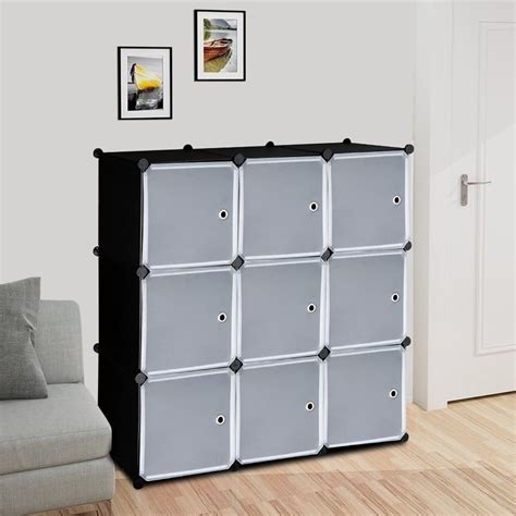 9-Cube DIY Plastic Closet Cabinet, URHOMEPRO Cube Storage Organizer
