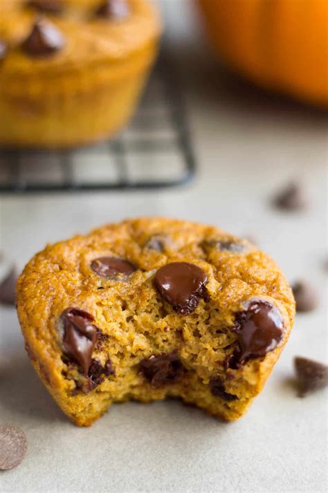 These Pumpkin Chocolate Chip Protein Muffins Are Made In A Blender And
