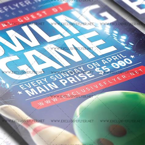 Bowling Game Premium A5 Flyer Template Exclsiveflyer