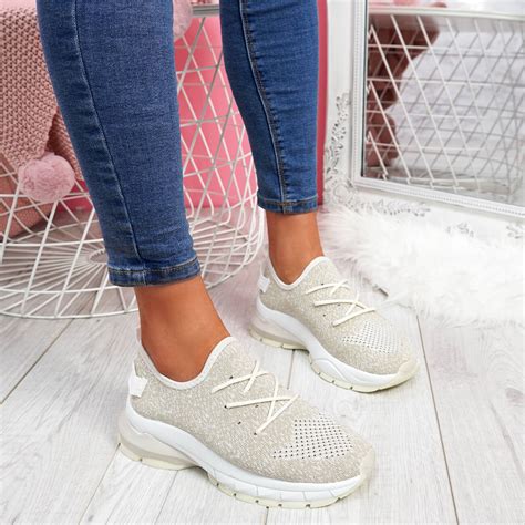 Womens Ladies Lace Up Chunky Mesh Trainers Running Sneakers Women Shoes