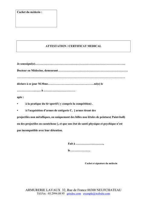 Pdf Exemple De Certificat Médical En Français Et En Af Pdf