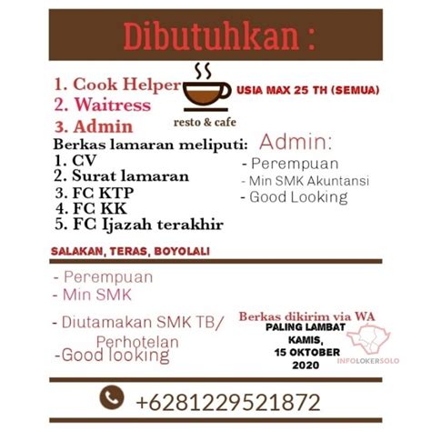 See more of loker kebumen on facebook. Lowongan Kerja Omah Dewe Cafe di Solo - INFO LOKER SOLO