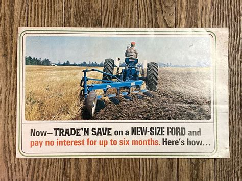 Vintage 1965 Ford Tractor Brochure Poster 5000 6000 4000 2000 3000