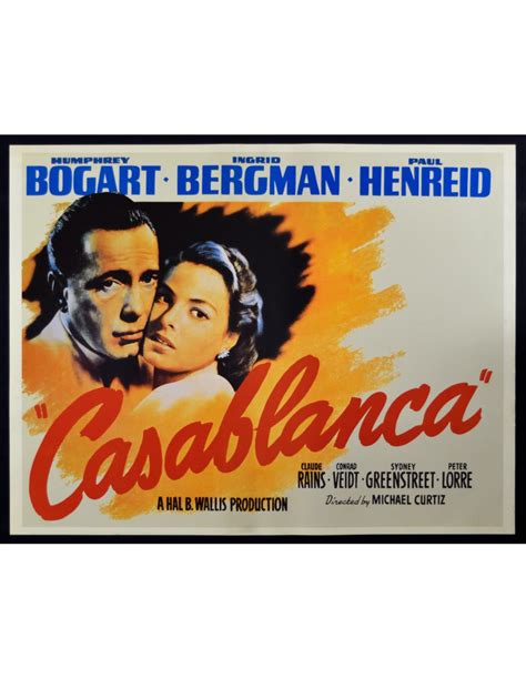 Manifesto Casablanca Humphrey Bogart Ingrid Bergman Henreid W