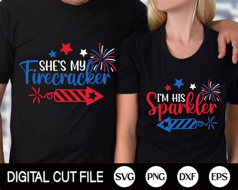 4th Of July Couples Svg Bundle Im His Sparker Etsy Fourth Of July Shirts Couple Shirts