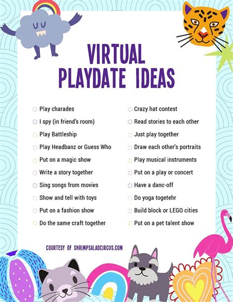 Virtual Playdate Ideas With Free Printable Checklist In 2020 With