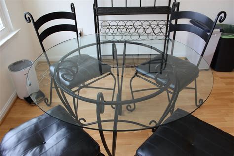 Pier One Wrought Iron And Glass Dining Table And 4 Chairs With Etsy
