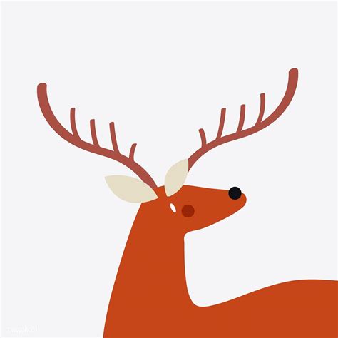 Cute Deer With Antlers Vector Design Free Image By