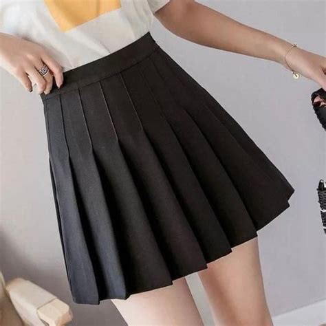 Black Tennis Pleated School Mini Skirt Etsy Mini Skirts Pleated