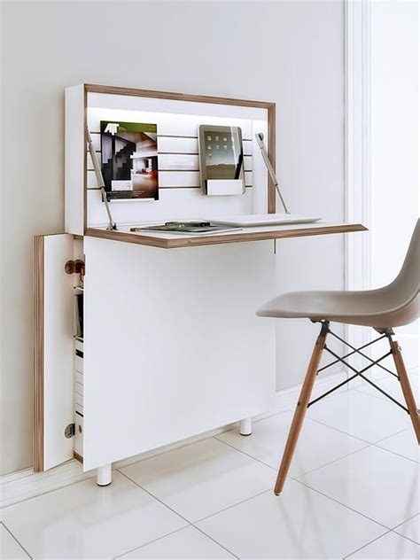 Dank scharnieren und rollen sind die vorderen elemente schwenkbar. Schreibtisch Zum Klappen | Skii.me