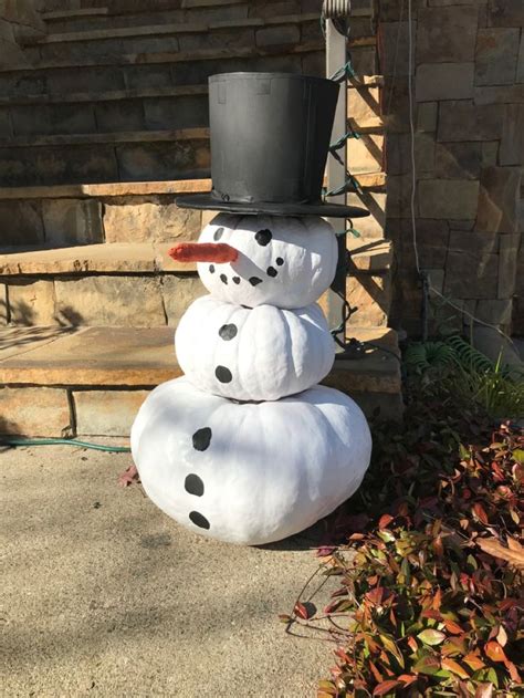 Pumpkin Snowman ⛄️ | Snowman, Christmas snowman, Christmas