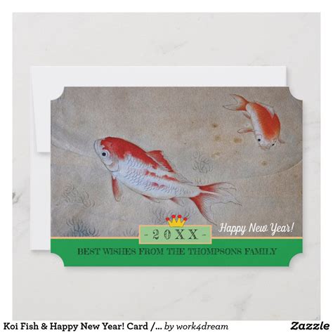 It was not difficult to use and while my layering was not perfect, it wasn't off by much and i liked the result. Koi Fish & Happy New Year! Card /20XX | Zazzle.com ...