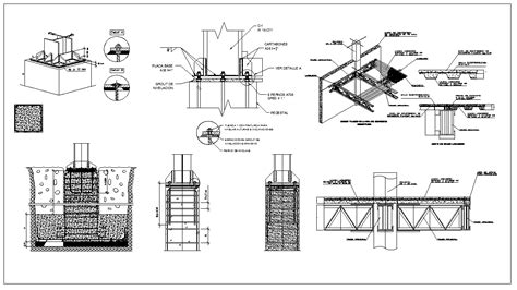 Steel Structure Details V2】 Cad Drawings Downloadcad Blocksurban City