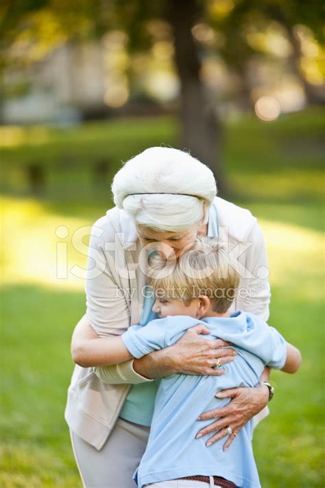 Grandmother Hugging Grandson Stock Photo Royalty Free Freeimages