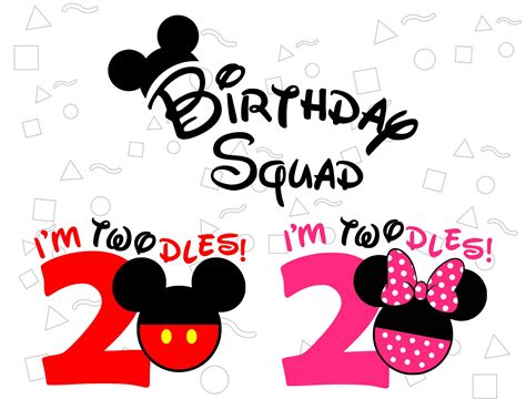 Mickey Minnie Mouse Second Birthday Svg Im Twodles Cut Etsy