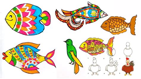 Contoh Gambar Dekoratif Ikan Sbdp Tema 1 Kelas 3 Youtube