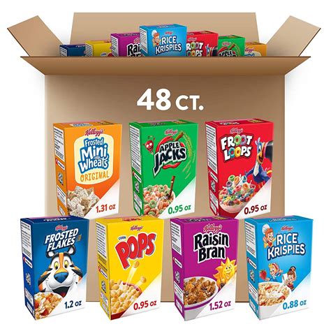 Kellogg S Breakfast Cereal Single Serve Boxes Variety Pack