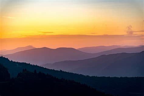 Silhouette Of Mountains During Sunset · Free Stock Photo