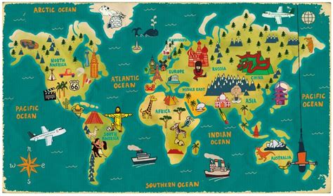 The World World Map Art World Map Illustrated Map
