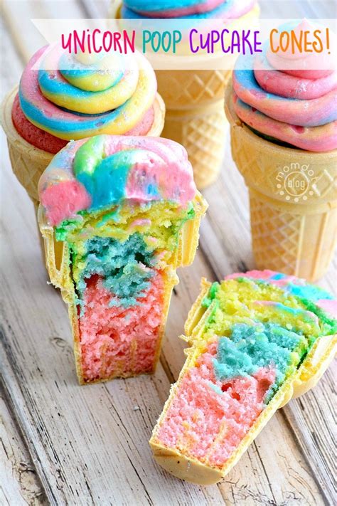 Unicorn Poop Cupcake Cones Recipe