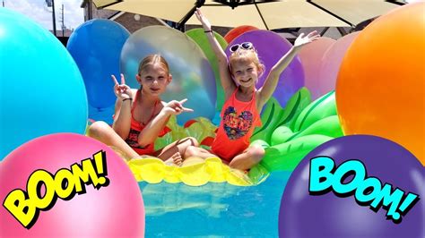 Biggest Pool And Balloons Surprise Challenge Hunt Youtube
