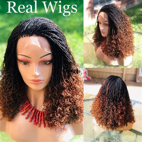 Braided Curly Wigtwo Tone Ombré Wigblack And Brownlength 18inches Long