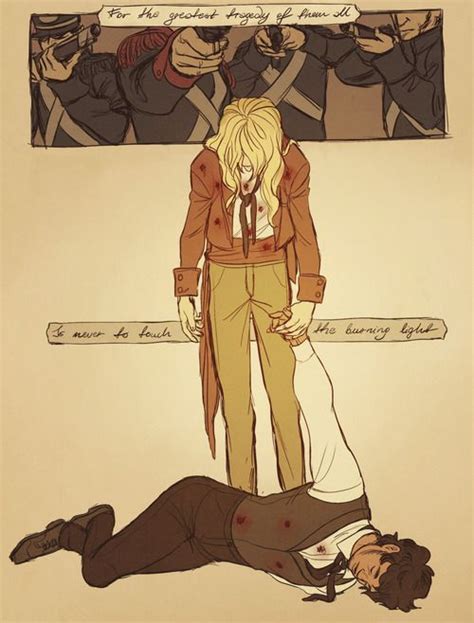enjolras and grantaire their deaths in the brick they even got the number of shots that