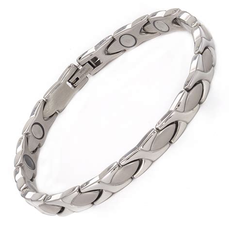 Magnetic Therapy Bracelet Stainless Steel Silver Xoxo