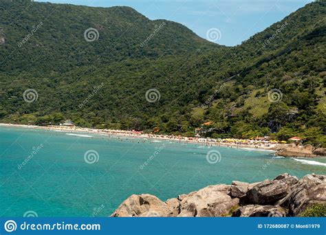 Panoramic View Of The Matadeiro Beach In Florianopolis Brazil Stock Image Image Of Panoramic