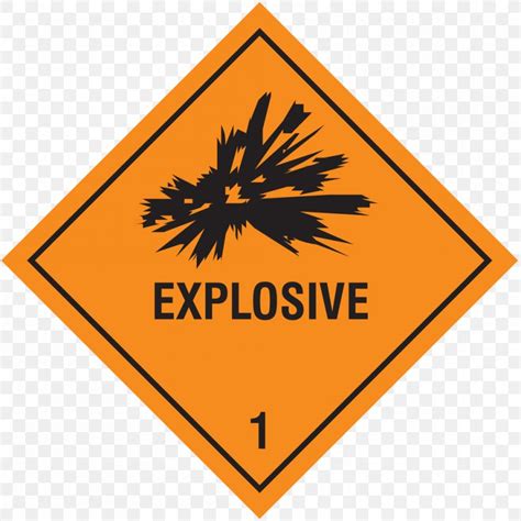 Dangerous Goods Placard Explosion Explosive Material Hazchem PNG