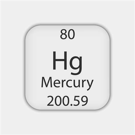 Mercury Symbol Chemical Element Of The Periodic Table Vector