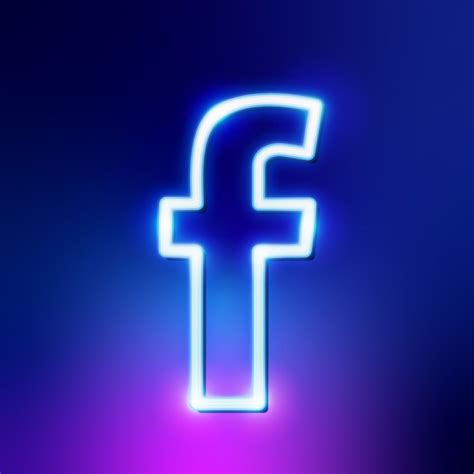 Facebook Neon Icon Vector Neon Graphic Style Effect Wallpaper Iphone