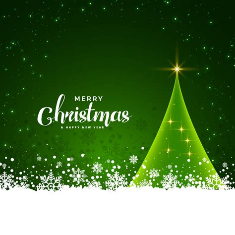 Green Christmas Card Design With Snowflakes Background Download Free