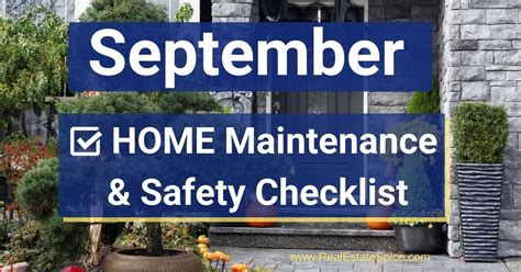 9 September Home Maintenance And Safety Tips Checklist