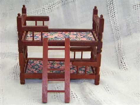 Vintage Dollhouse Bunk Beds Wooden 1970 By Traceyanns On Etsy