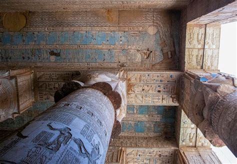Premium Photo The Ceiling Of The Temple Of Hathor In Dendra Egypt