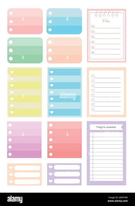 Checklist Notepaper Digital Stickers Reminder List Note List Sheets