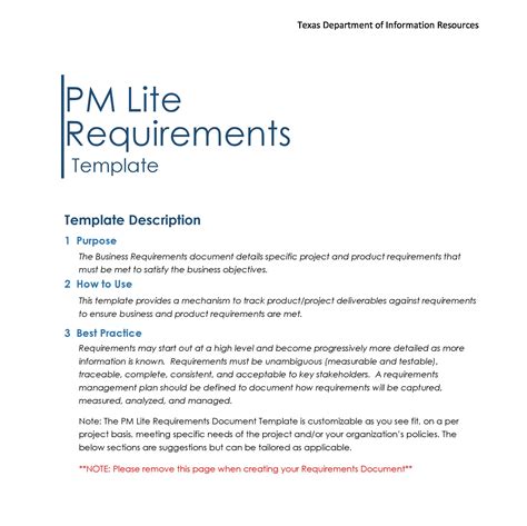 40 Simple Business Requirements Document Templates Template Lab