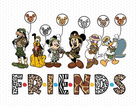 Mickey And Friends Safari Sublimation Png