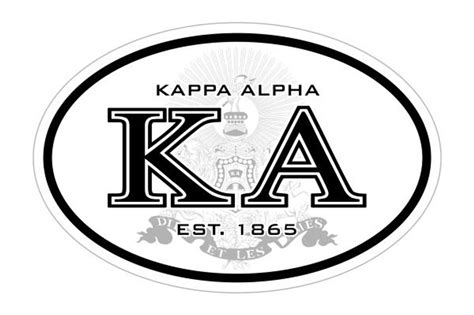 Kappa Alpha Oval Crest Shield Bumper Sticker Closeout Greek Gear