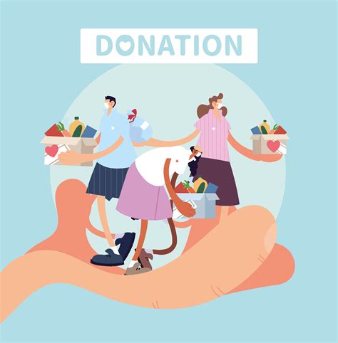 Hand With People As A Reference Of Charity Donation 1236372 Vector Art