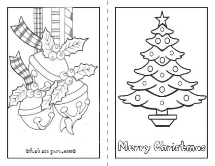 Set of 8 colouring christmas cards. Printable christmas tree card to color in page for kids - Free Printable Coloring Pages For Kids
