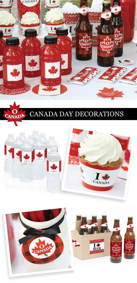 canada day decorations are displayed on a table