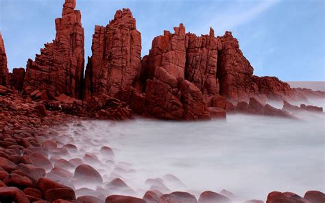 Australia Landscape Rock Rock Formation Nature Coast Long Exposure Water Beach Sea