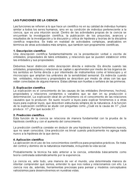 Parte 3 Funciones De La Ciencia Pdf Science Teoría