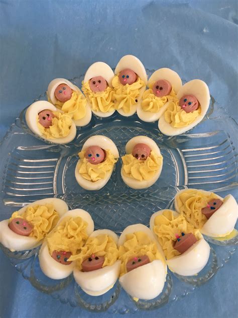 Babies In A Cradle Deviled Eggs For A Baby Shower Or Announcement